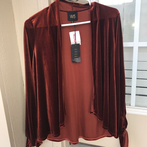 nwt burnt orange velvet cardi Small - Picture 2 of 5